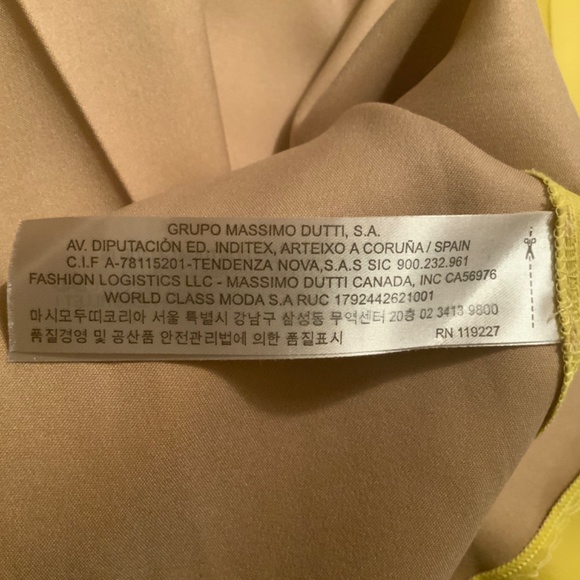 Lemon yellow SKIRT.  Massimo Dutti, US8/EU40/MEX30.  Made in Portugal. - Picture 7 of 7